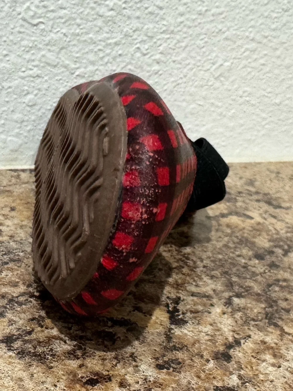 Monkey Feet - Red and Black Plaid Leather Ballet Flats